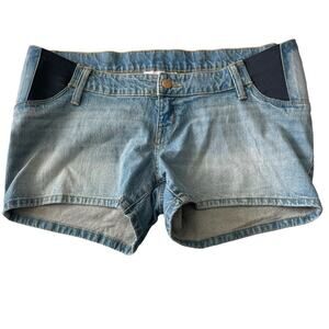 Ingrid & Isabel Womens Size 6 Jean Maternity Shorts Expandable Side Panel Denim